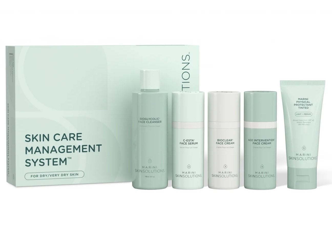 Marini Skin Solutions Skin Care Management System - Dry to Very Dry Skin with Marini Physical Protectant TINTED SPF45