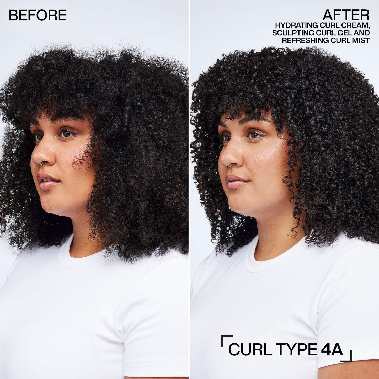 Redken Curl Stylers before and after - hydrated defined curls