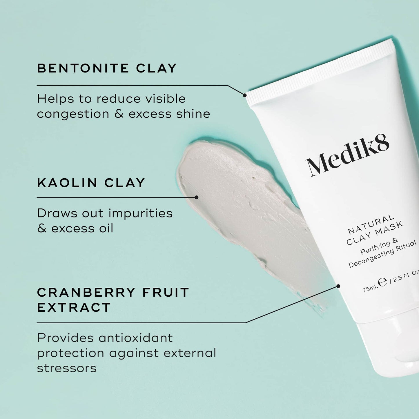 Medik8 Natural Clay Mask key ingredients