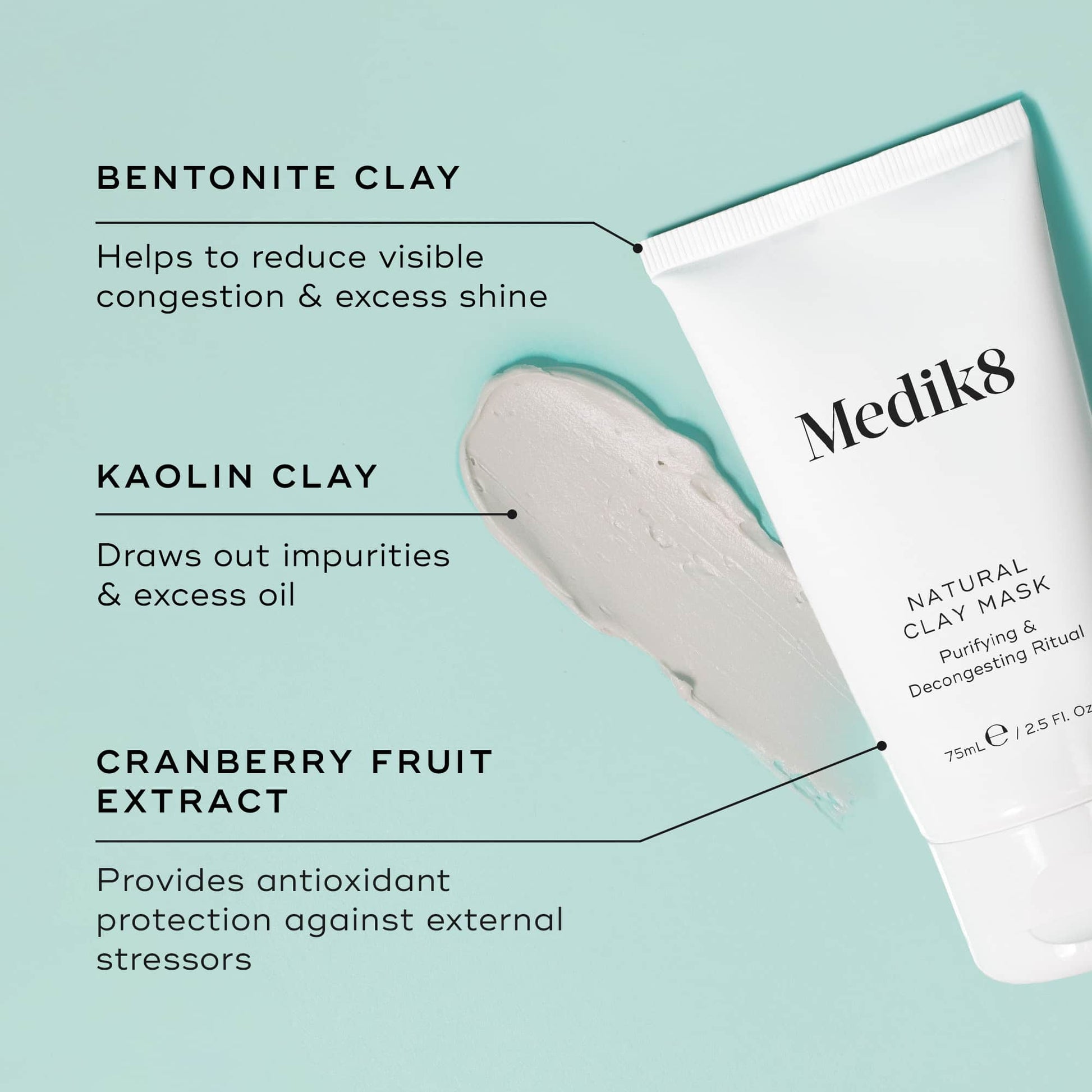 Medik8 Natural Clay Mask key ingredients