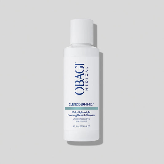 Obagi CLENZIderm M.D. Daily Care Foaming Cleanser 118ml bottle, 2% salicylic acid BHA cleanser for blemish-prone skin