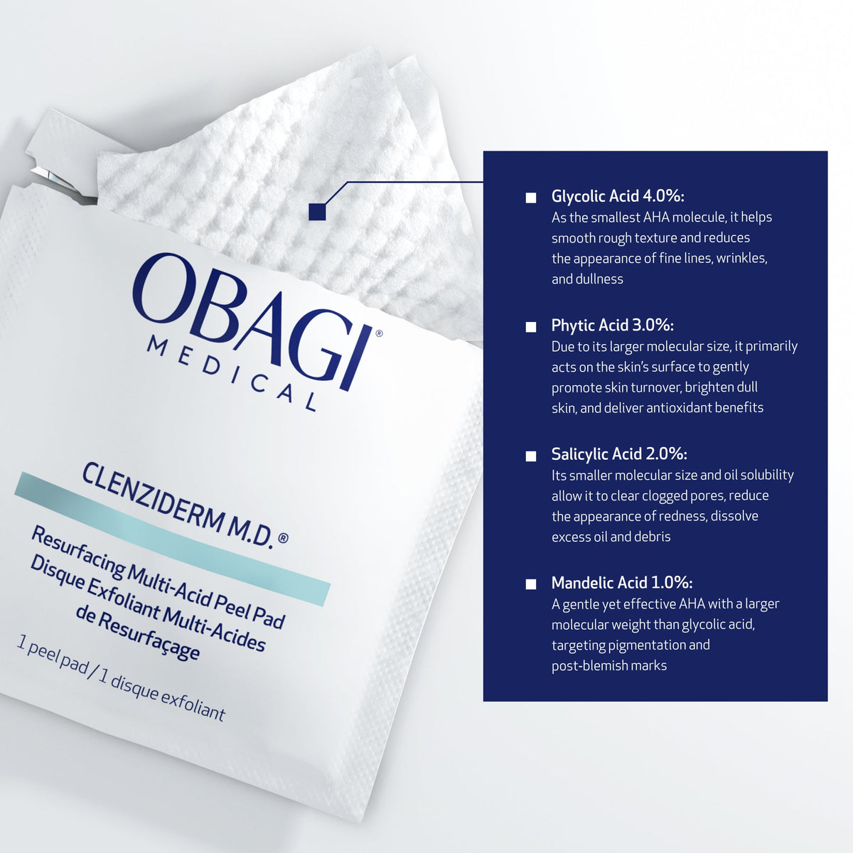 Obagi CLENZIderm M.D. Resurfacing Multi-Acid Peel Pads (30 Pads)