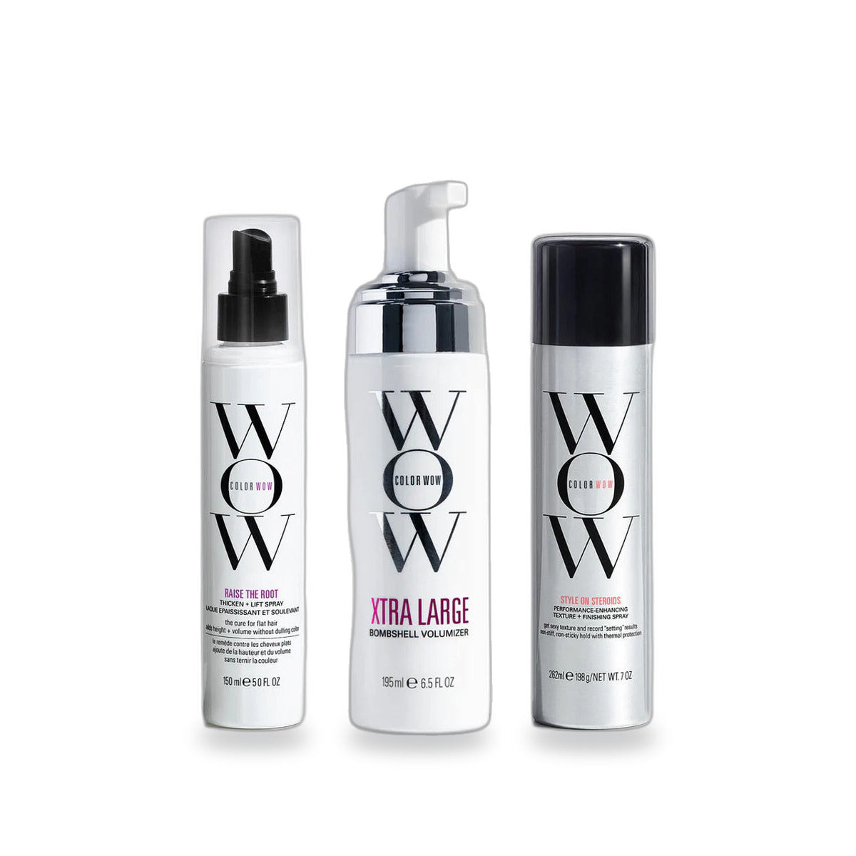 Color Wow Big Hair Trio with Raise the Root, Xtra Large Bombshell and Style on Steroids