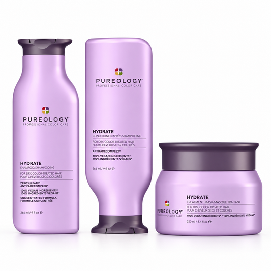Pureology Hydrate Shampoo, Conditioner & Hair Mask Bundle — all included products